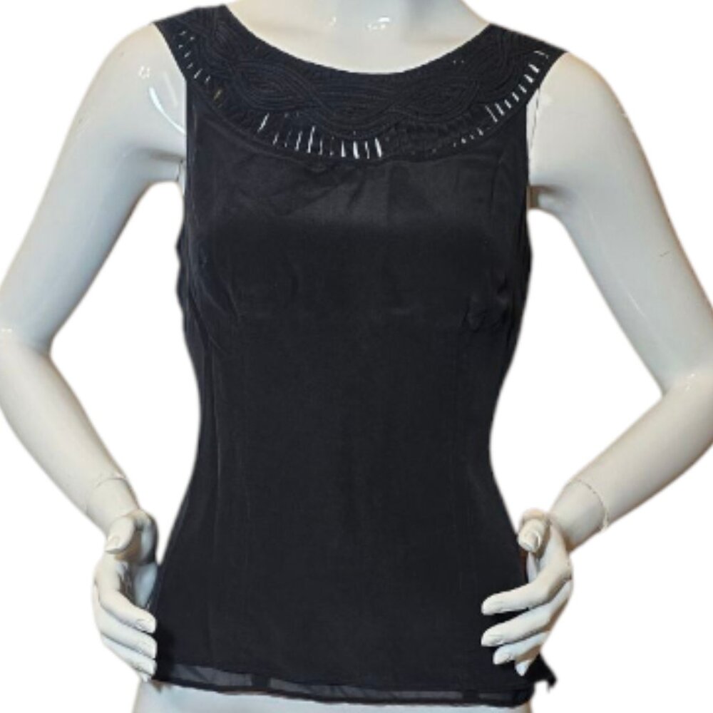 Black Silk ANN TAYLOR Camisole Tank sz 8